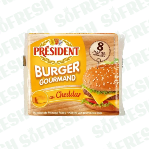 PRESIDENT CHEDDAR FROMAGE POUR BURGER 150GR
